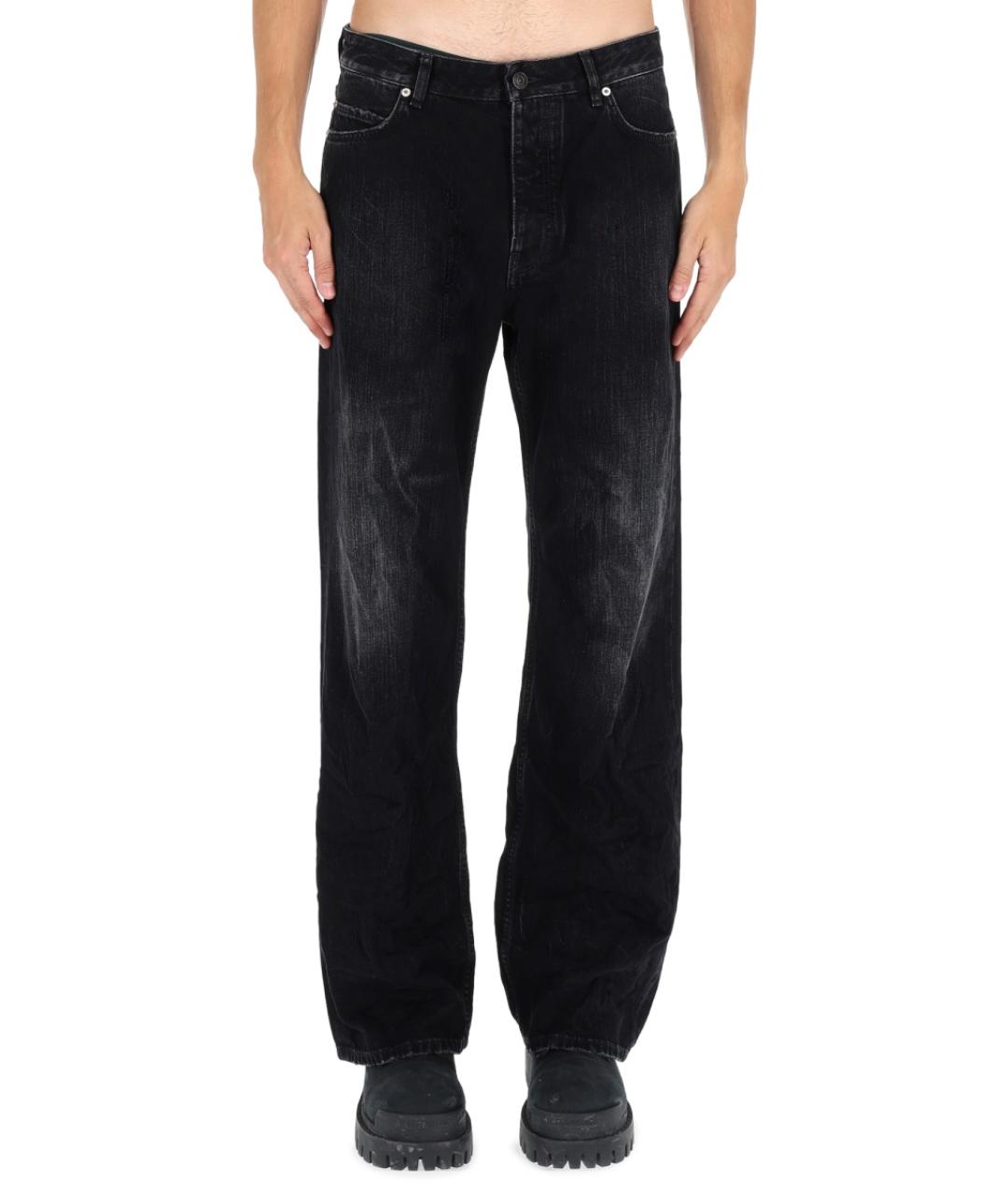 BALENCIAGA Черные хлопковые прямые джинсы, фото 1