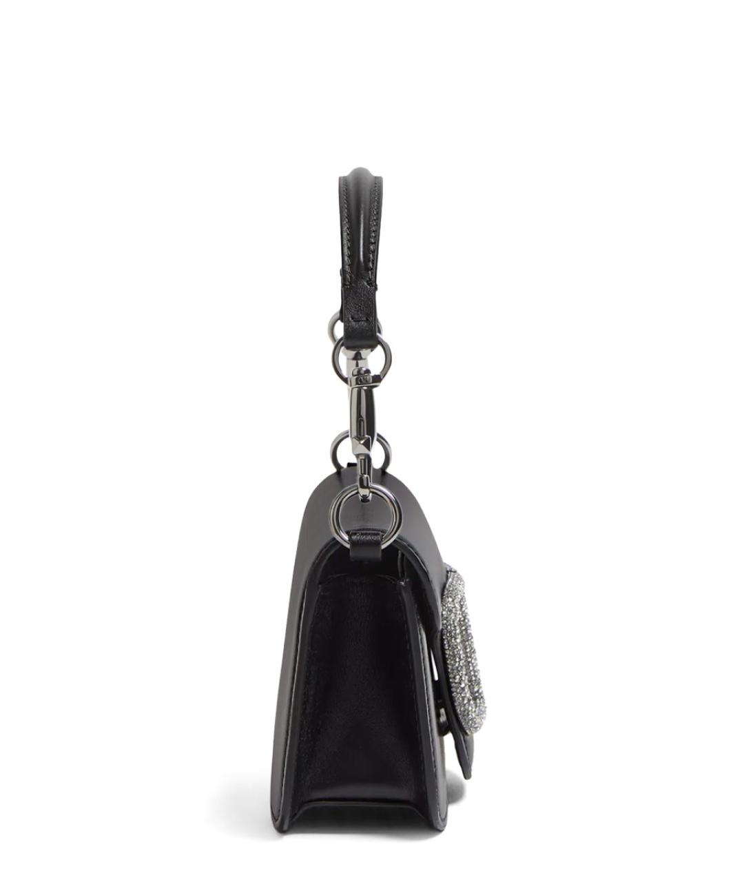 VALENTINO Черная кожаная сумка через плечо, фото 3