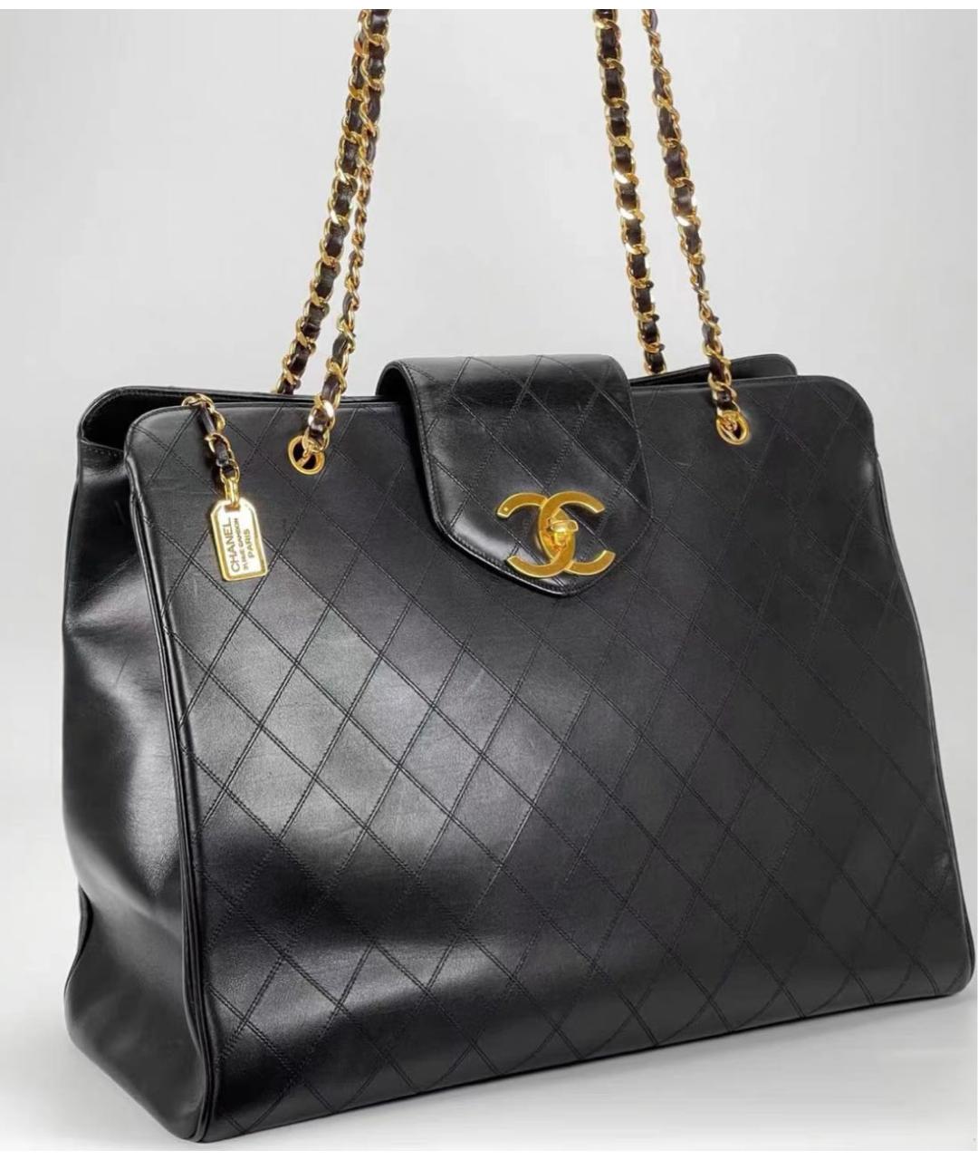 CHANEL Черная кожаная сумка через плечо, фото 8