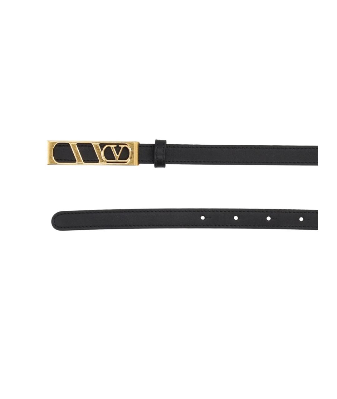 VALENTINO Черный кожаный ремень, фото 2