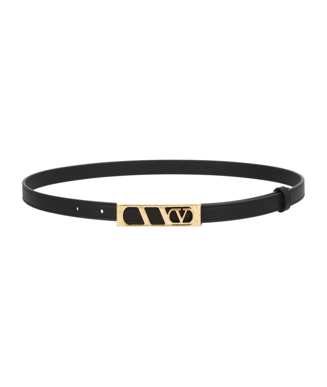 VALENTINO Черный кожаный ремень, фото 1