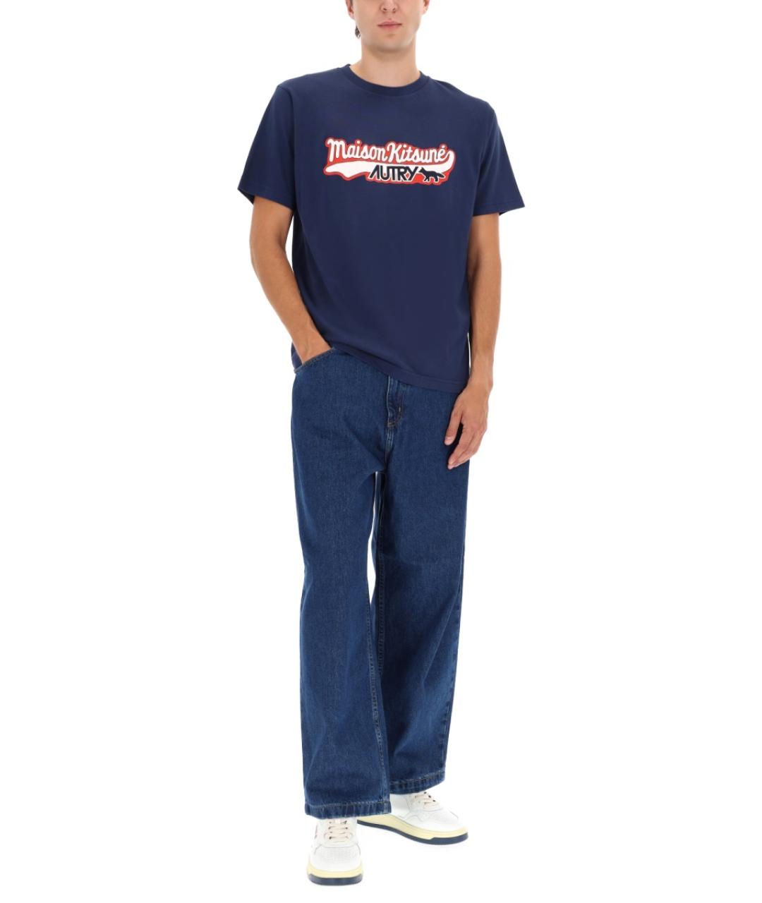 AUTRY Синяя хлопковая футболка, фото 4