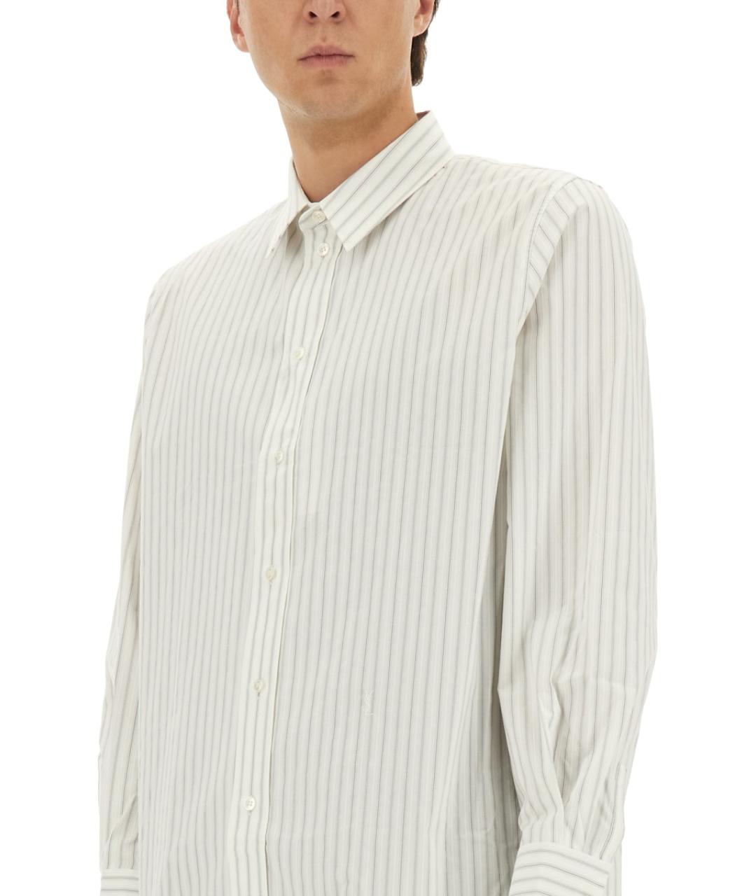 SAINT LAURENT Белая хлопковая кэжуал рубашка, фото 4