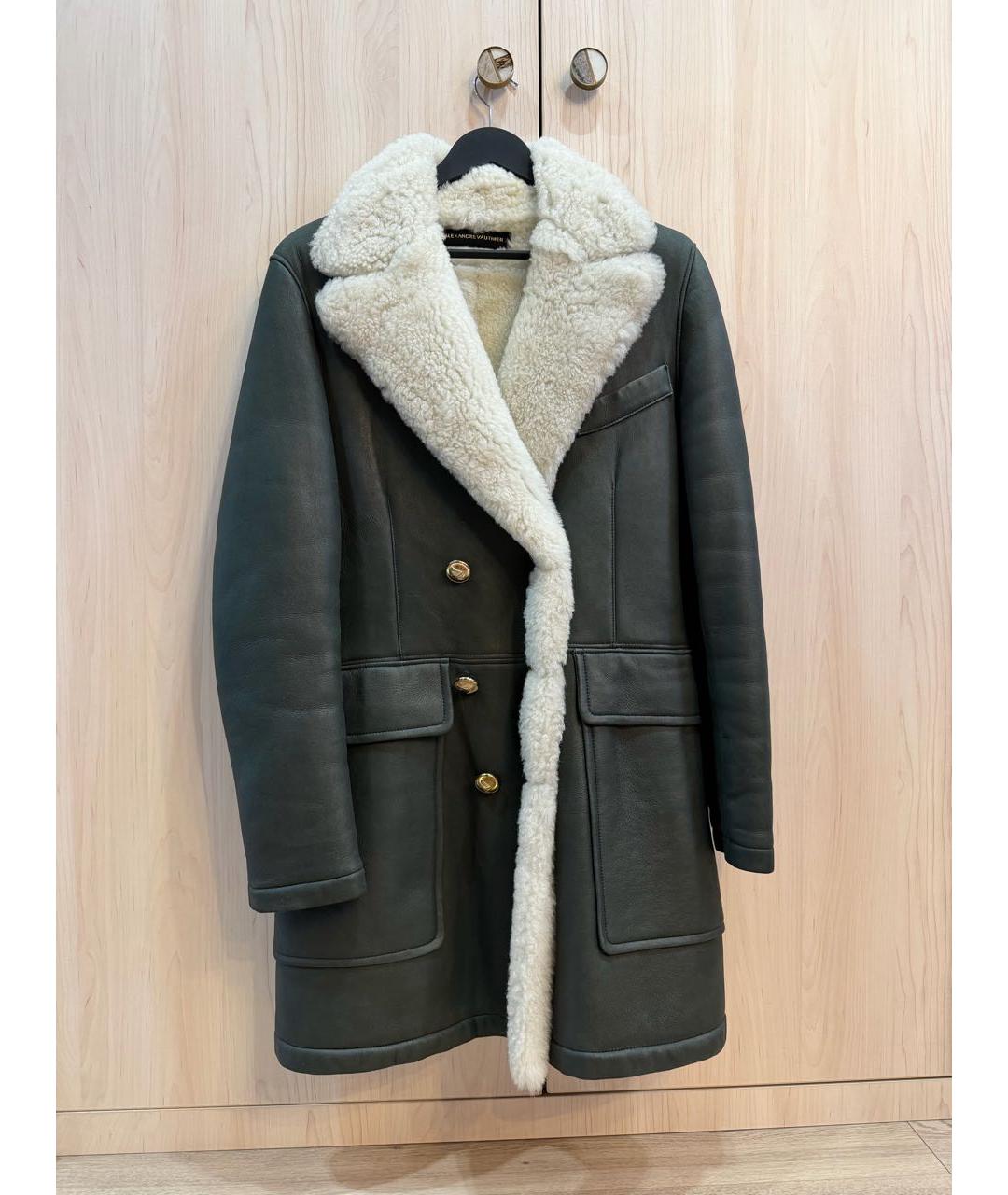 ALEXANDRE VAUTHIER Зеленая кожаная дубленка, фото 9