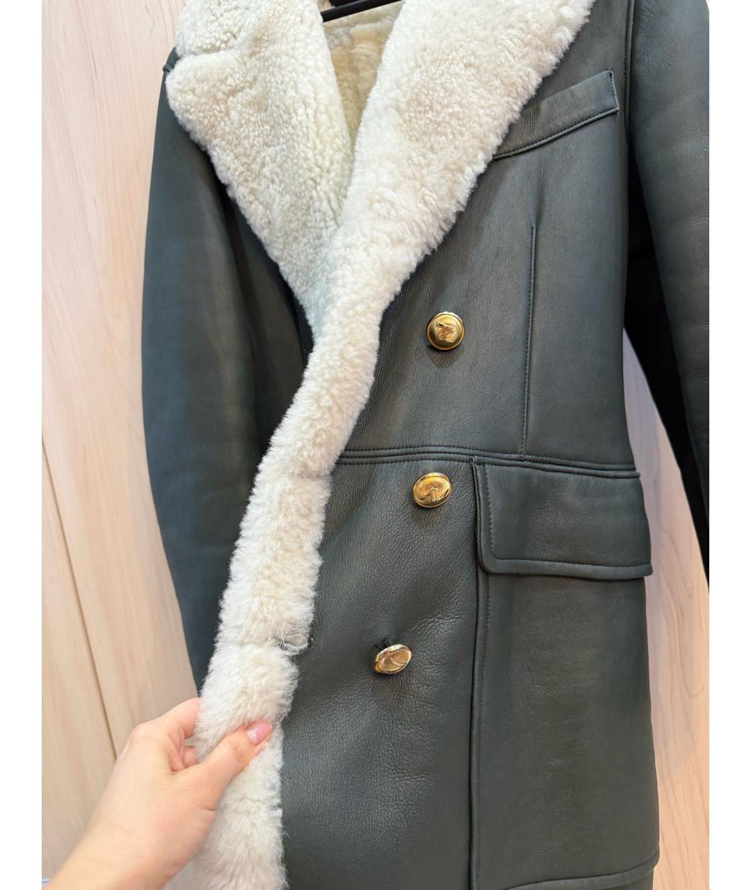 ALEXANDRE VAUTHIER Зеленая кожаная дубленка, фото 4