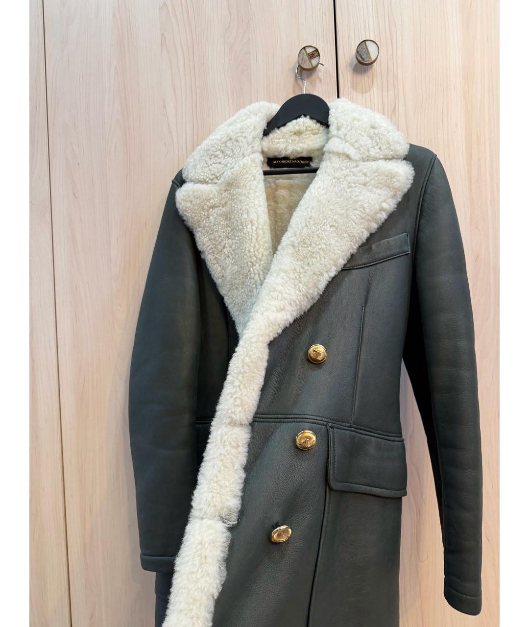 ALEXANDRE VAUTHIER Зеленая кожаная дубленка, фото 7