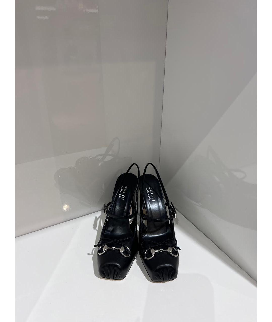 GUCCI Черные кожаные босоножки, фото 2