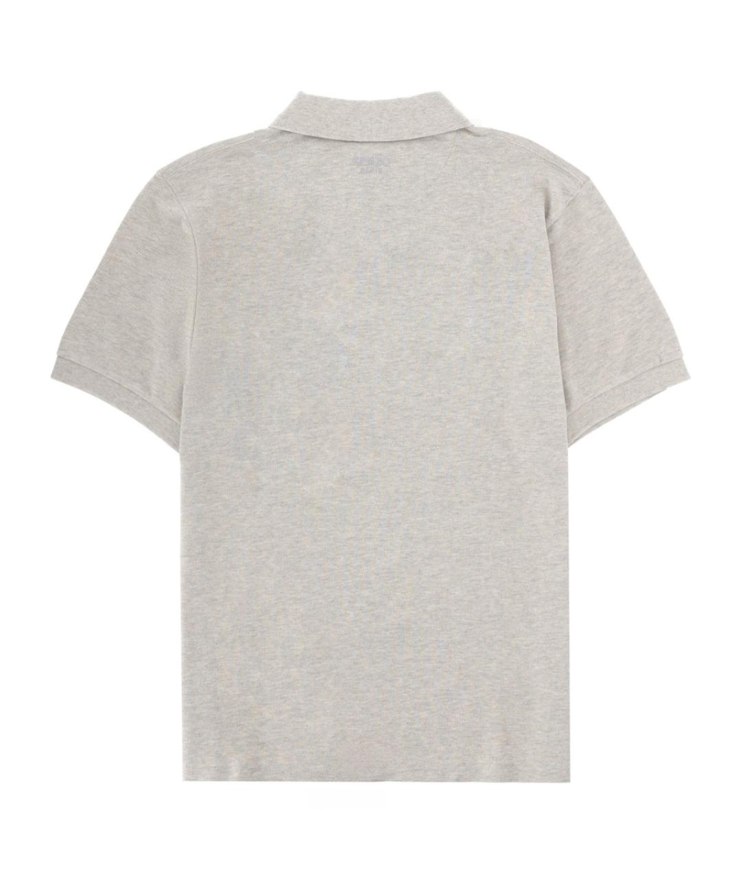 KENZO Серое хлопковое поло с коротким рукавом, фото 2