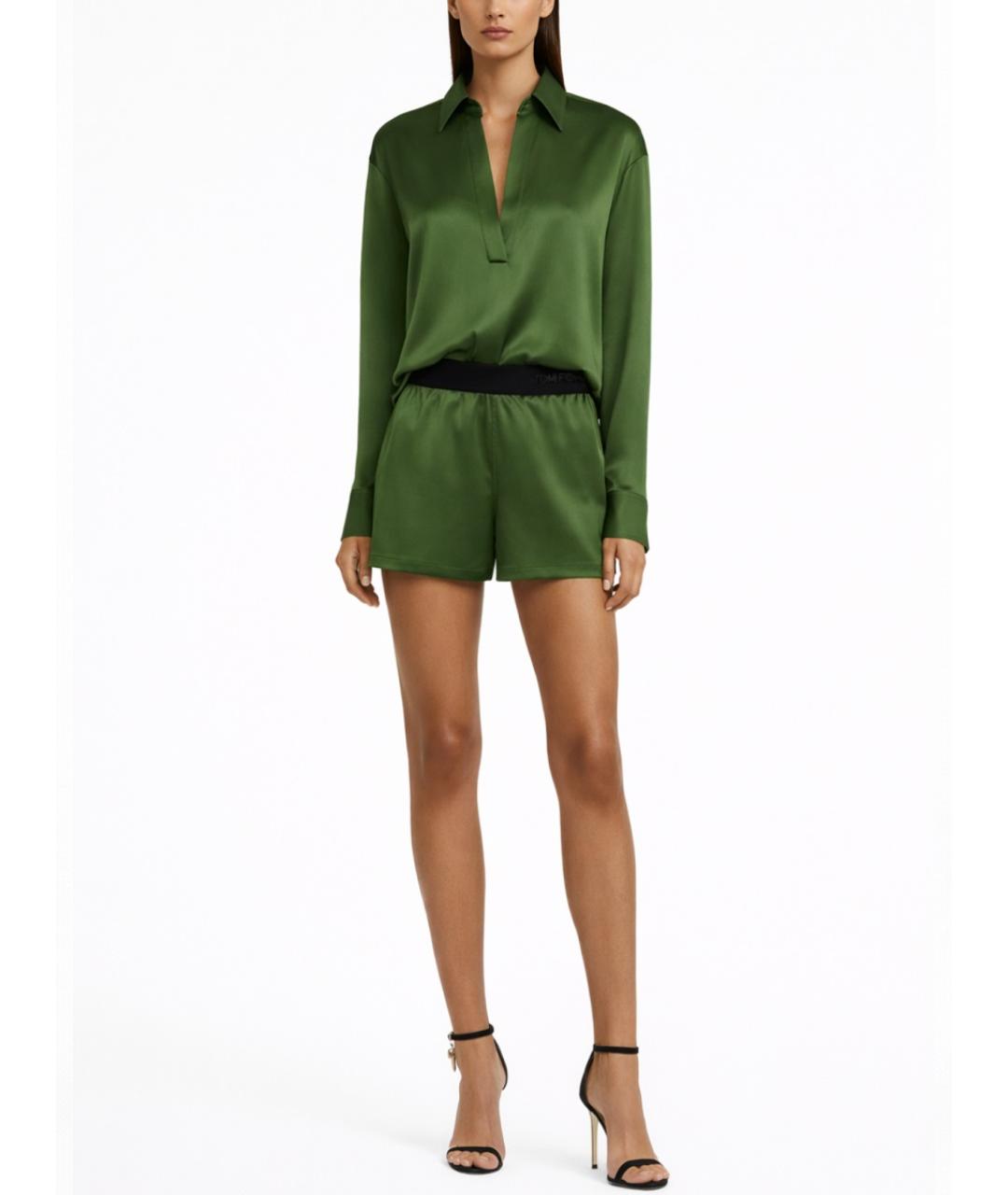 TOM FORD Зеленые шелковые шорты, фото 2