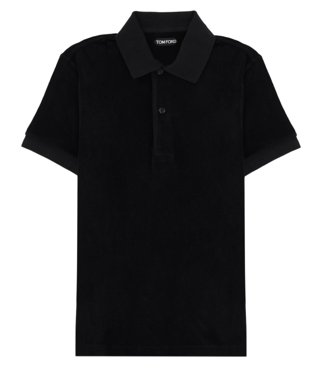 TOM FORD Черное хлопковое поло с коротким рукавом, фото 1