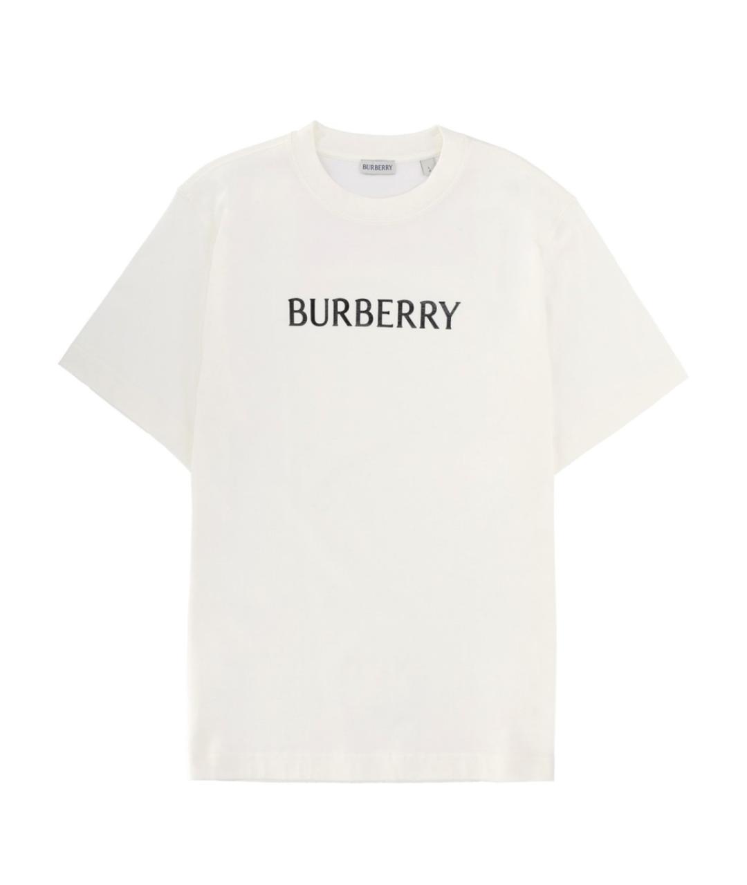 BURBERRY Белая хлопковая футболка, фото 1