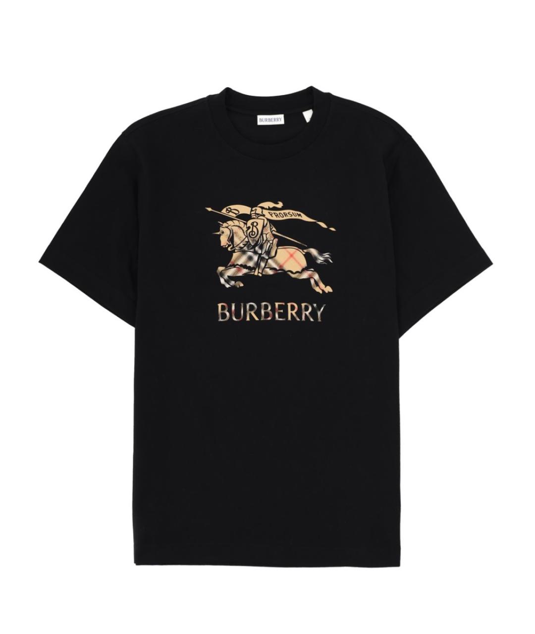 BURBERRY Черная хлопковая футболка, фото 1