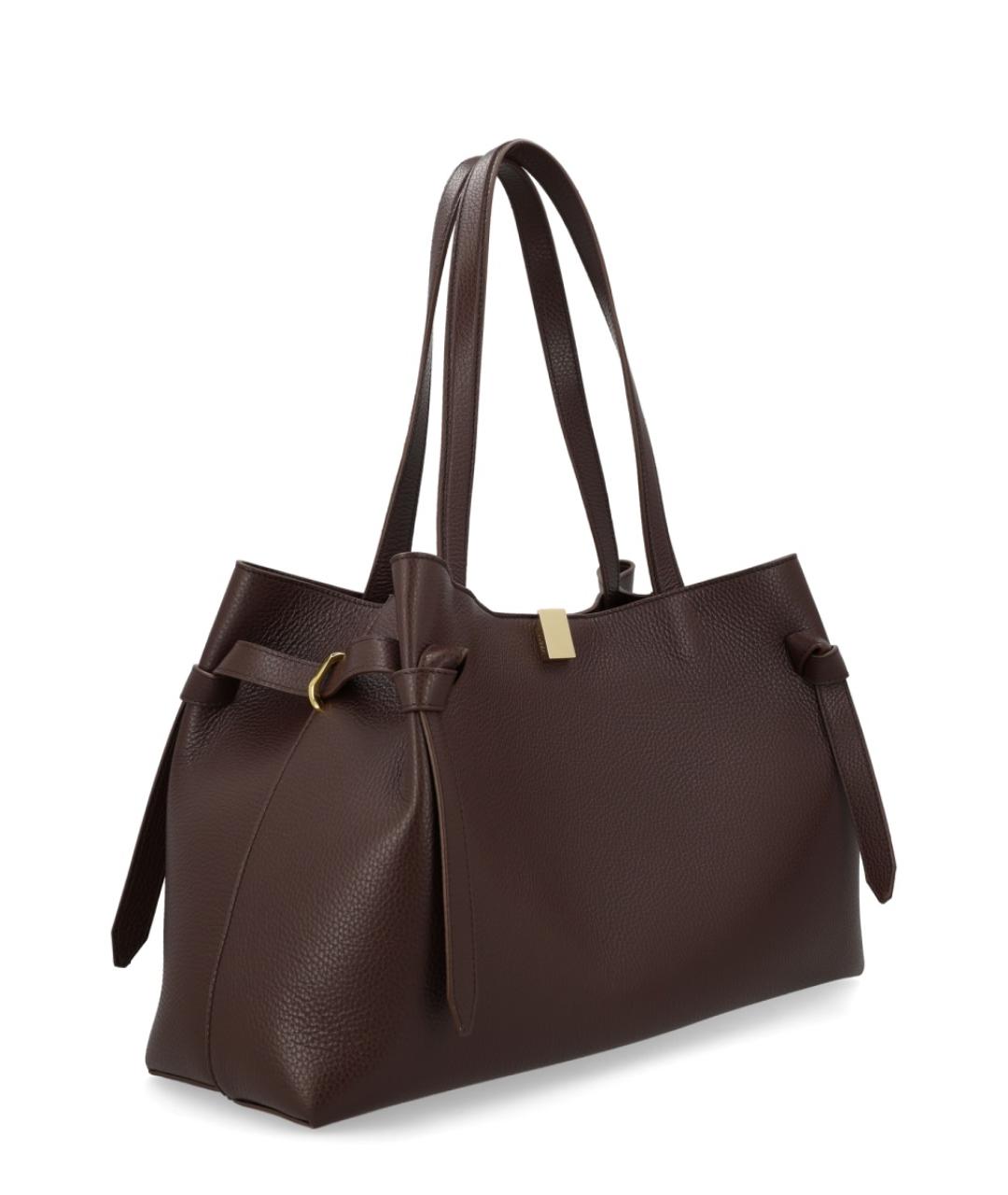 YUZEFI Коричневая кожаная сумка тоут, фото 2