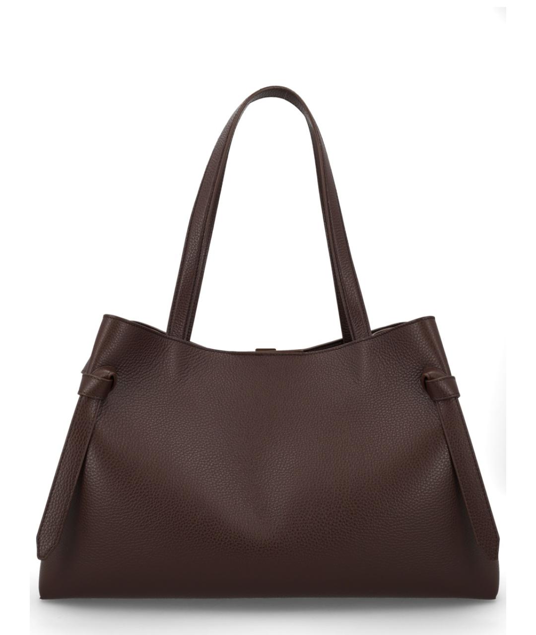 YUZEFI Коричневая кожаная сумка тоут, фото 3