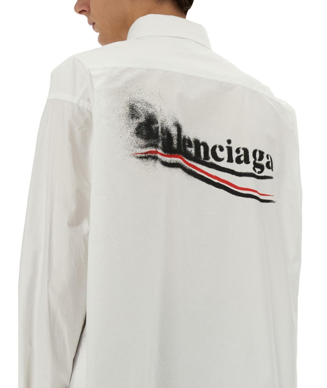 BALENCIAGA Белая хлопковая кэжуал рубашка, фото 4