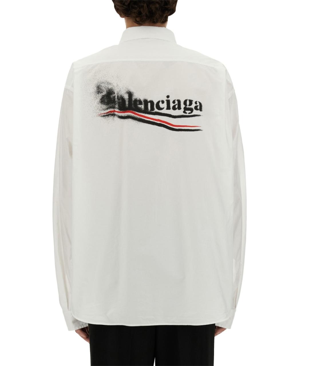 BALENCIAGA Белая хлопковая кэжуал рубашка, фото 3