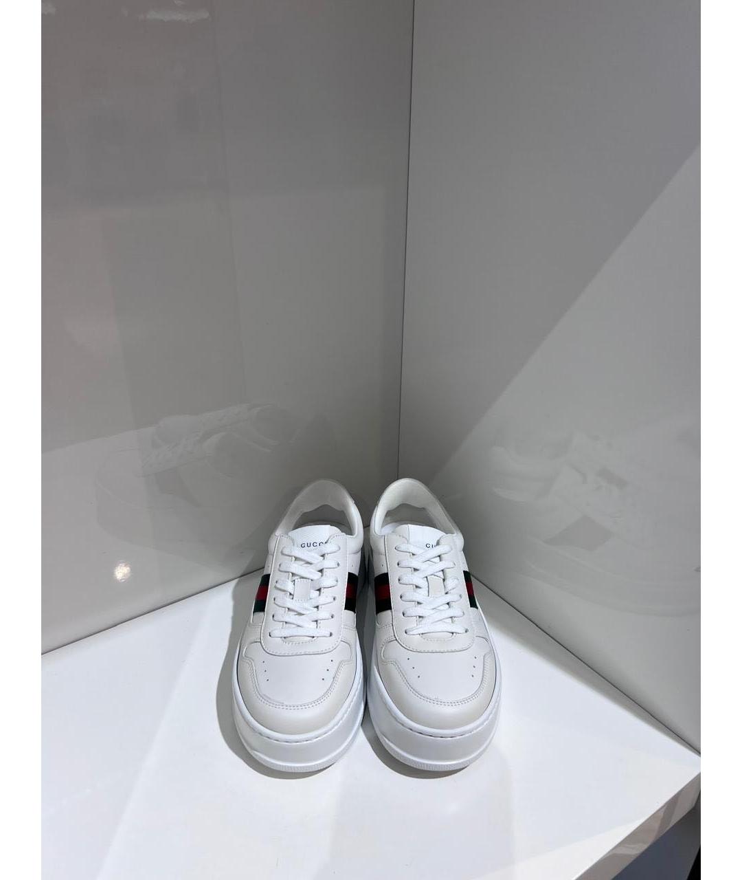 GUCCI Белые кожаные кеды, фото 3