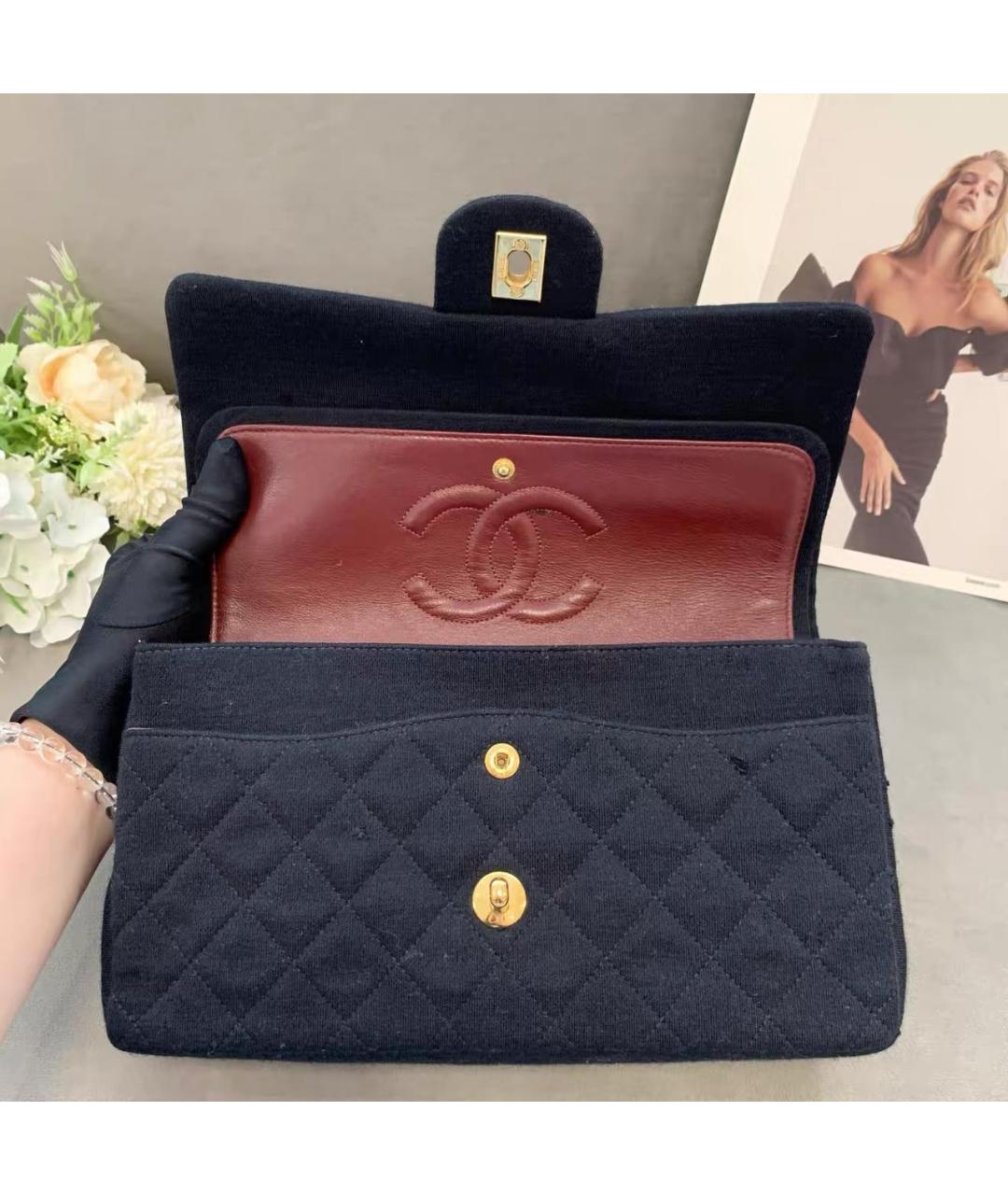 CHANEL Черная тканевая сумка через плечо, фото 7