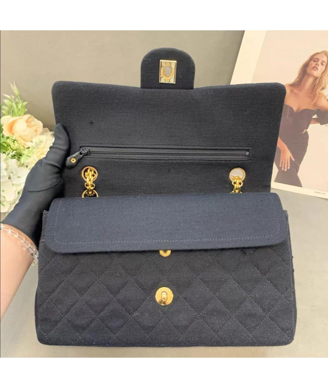 CHANEL Черная тканевая сумка через плечо, фото 6