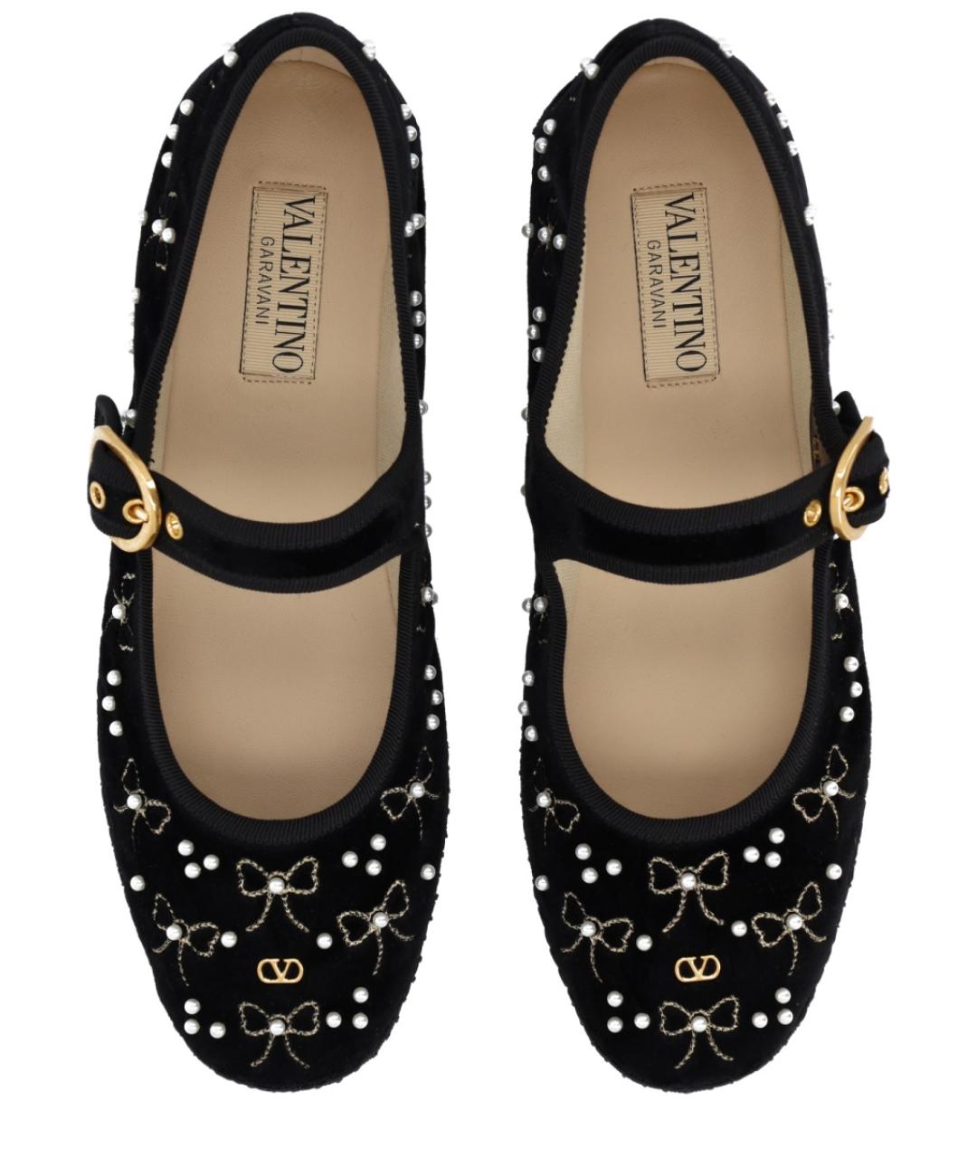 VALENTINO Черные бархатные балетки, фото 3