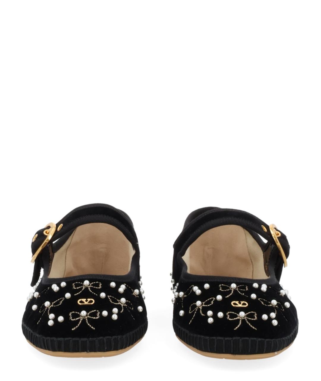 VALENTINO Черные бархатные балетки, фото 2