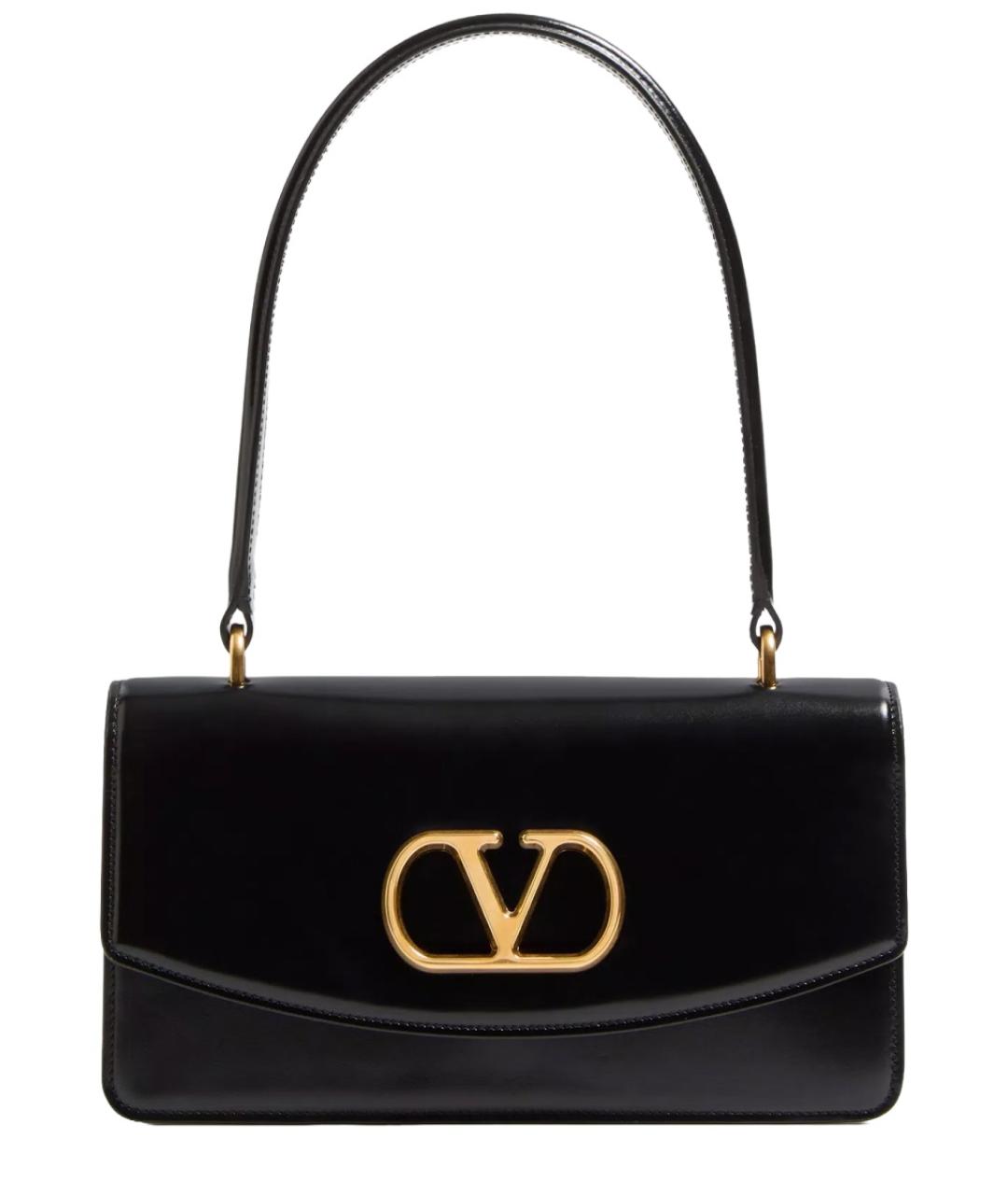 VALENTINO Черная кожаная сумка через плечо, фото 1