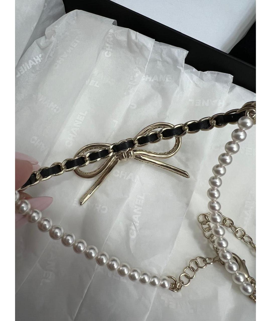 CHANEL Золотой кожаный чокер, фото 2