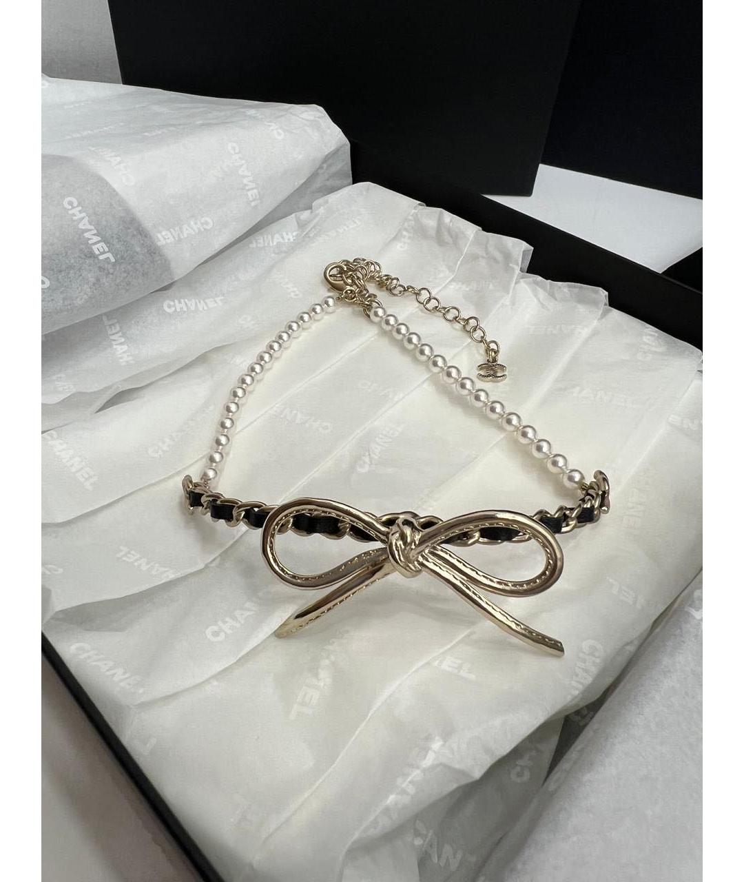 CHANEL Золотой кожаный чокер, фото 6