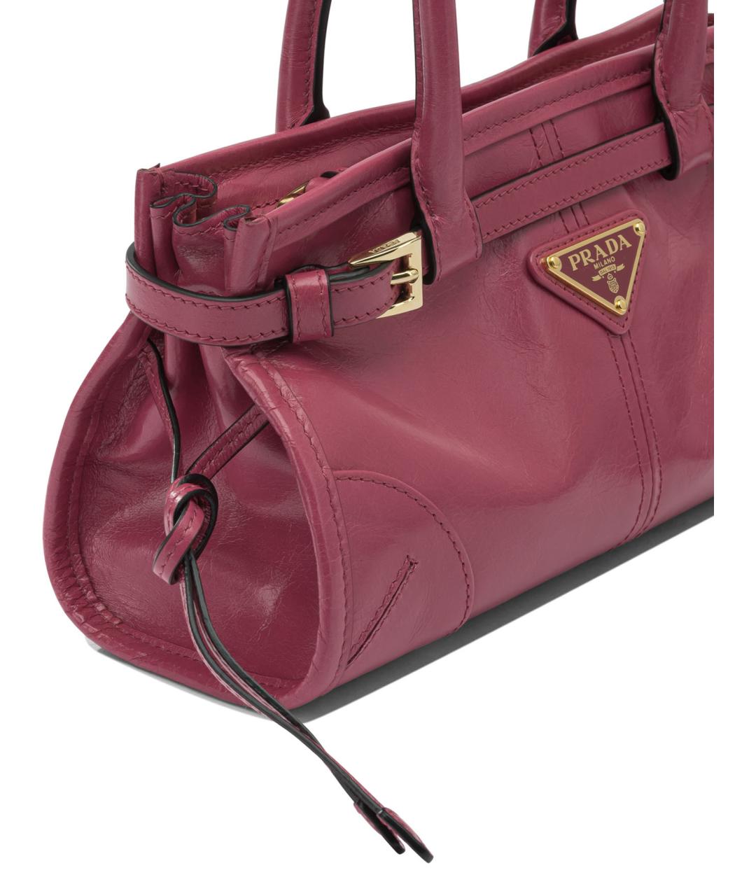 PRADA Красная кожаная сумка с короткими ручками, фото 4