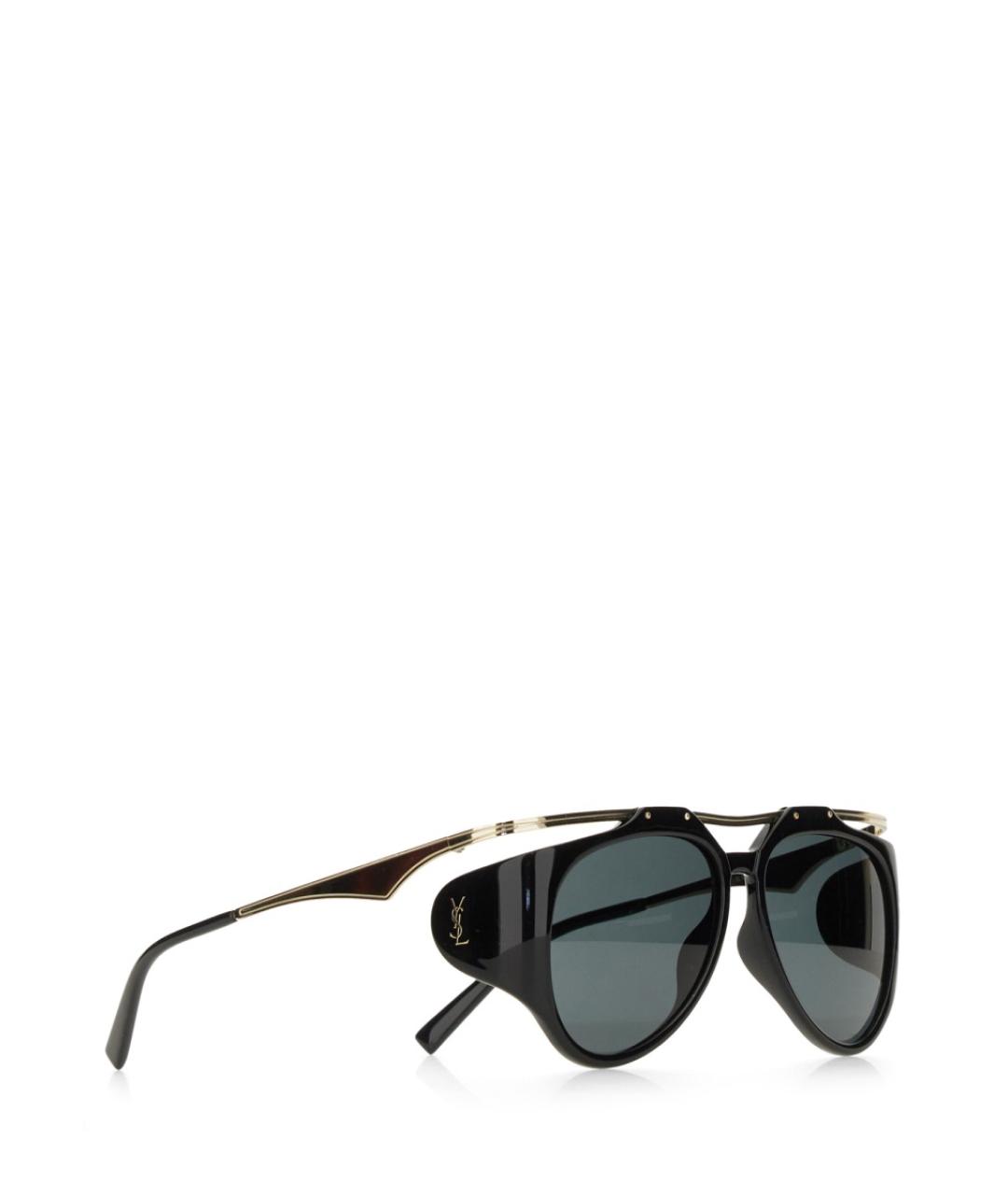 SAINT LAURENT Черные пластиковые солнцезащитные очки, фото 2