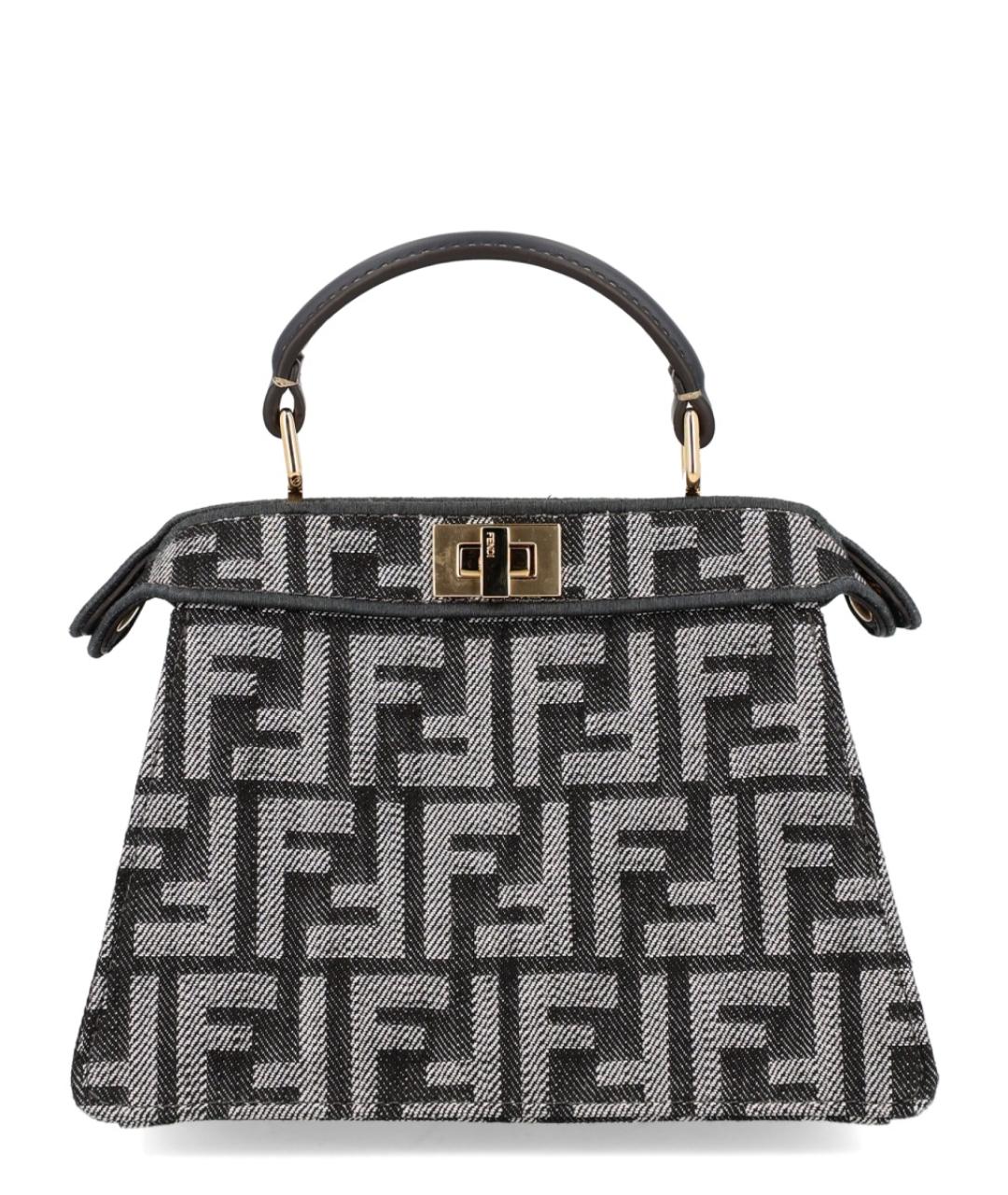 FENDI Серая хлопковая сумка через плечо, фото 3