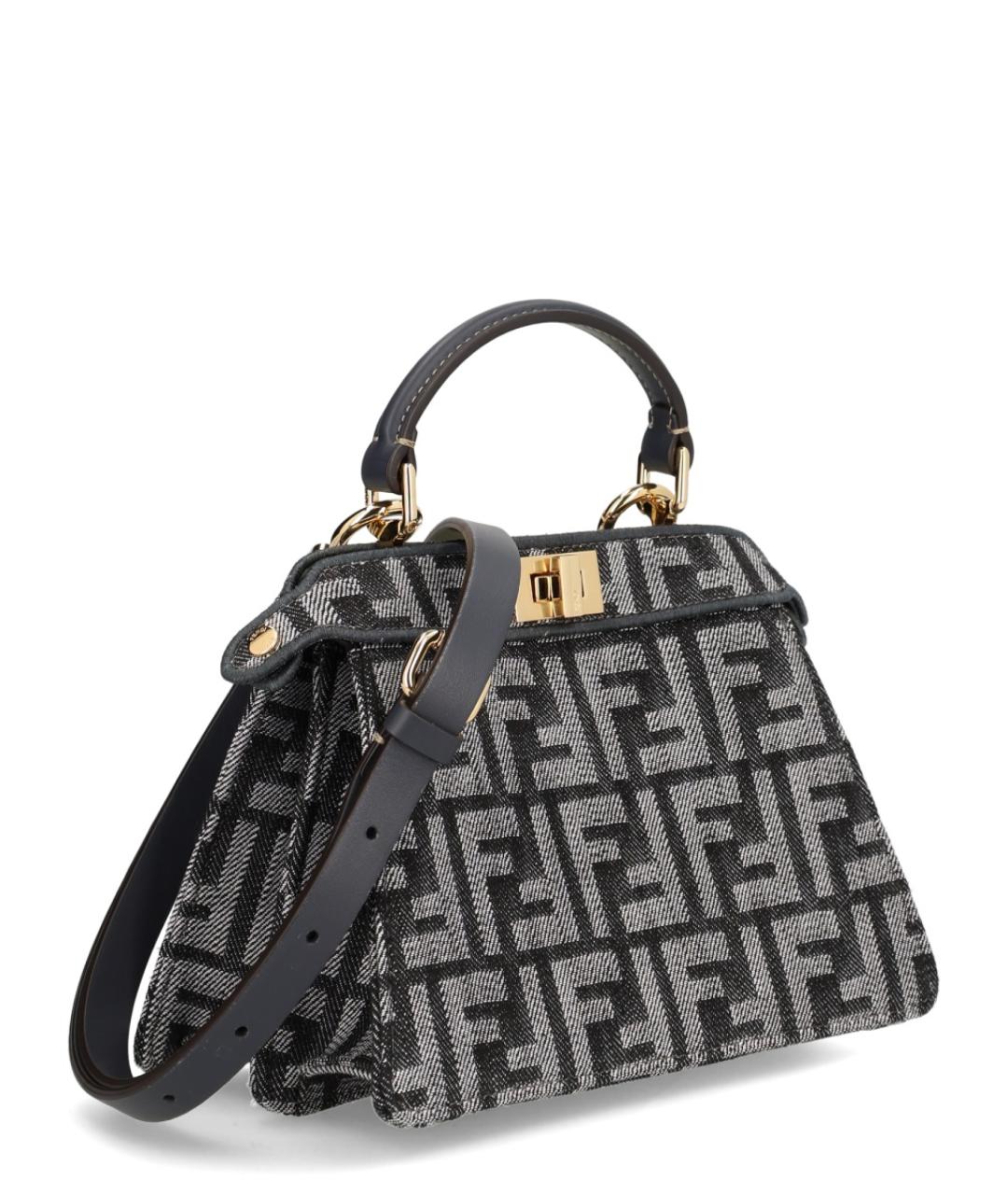 FENDI Серая хлопковая сумка через плечо, фото 2