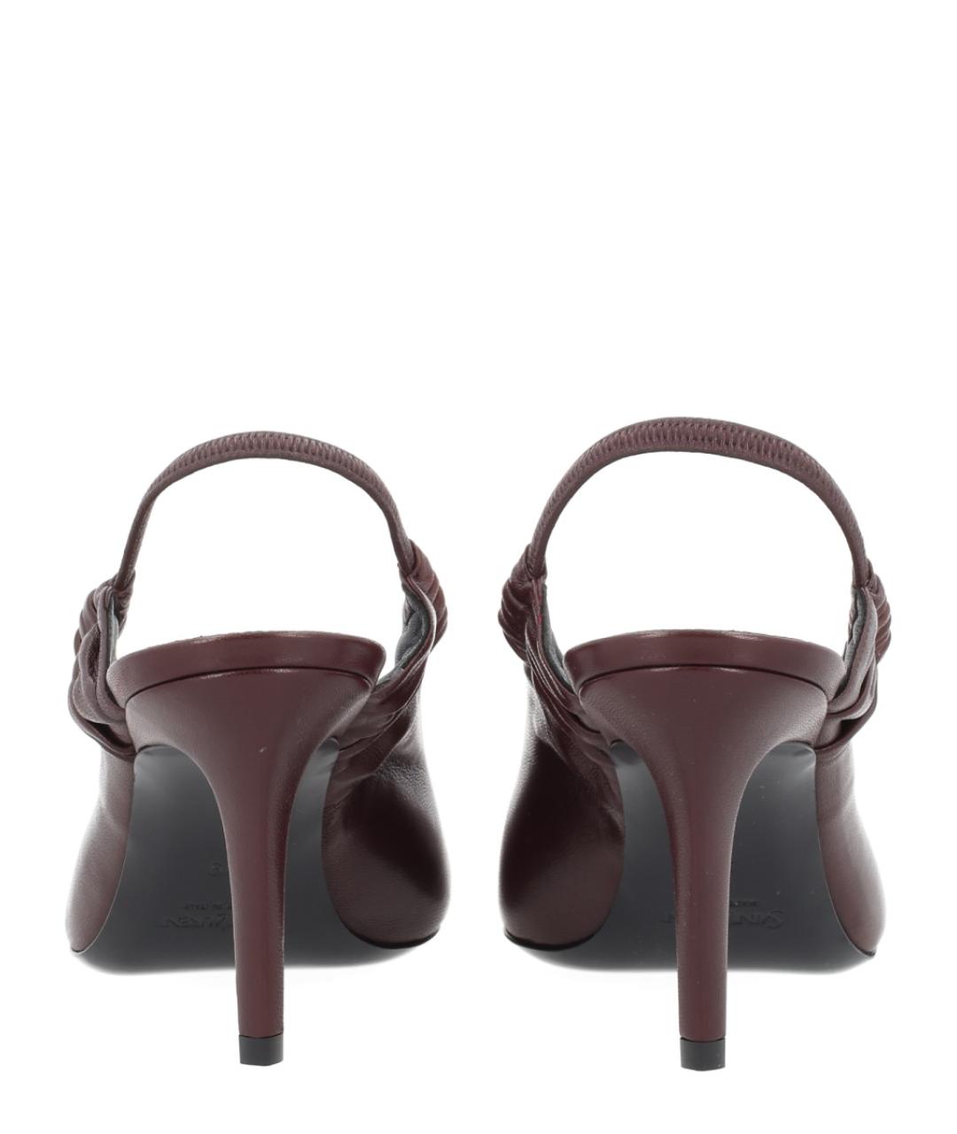 SAINT LAURENT Коричневые кожаные туфли, фото 4