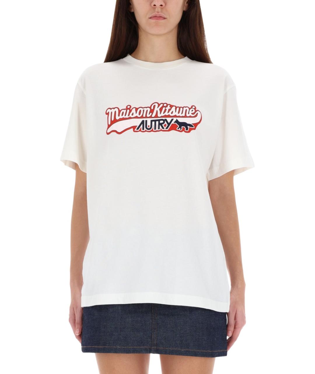 AUTRY Белая хлопковая футболка, фото 2