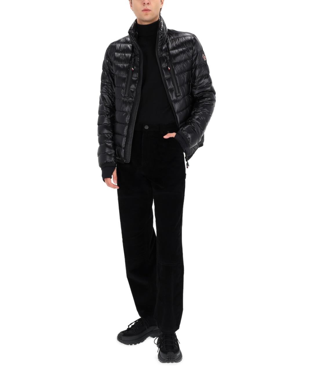 MONCLER Черные хлопковые повседневные брюки, фото 2