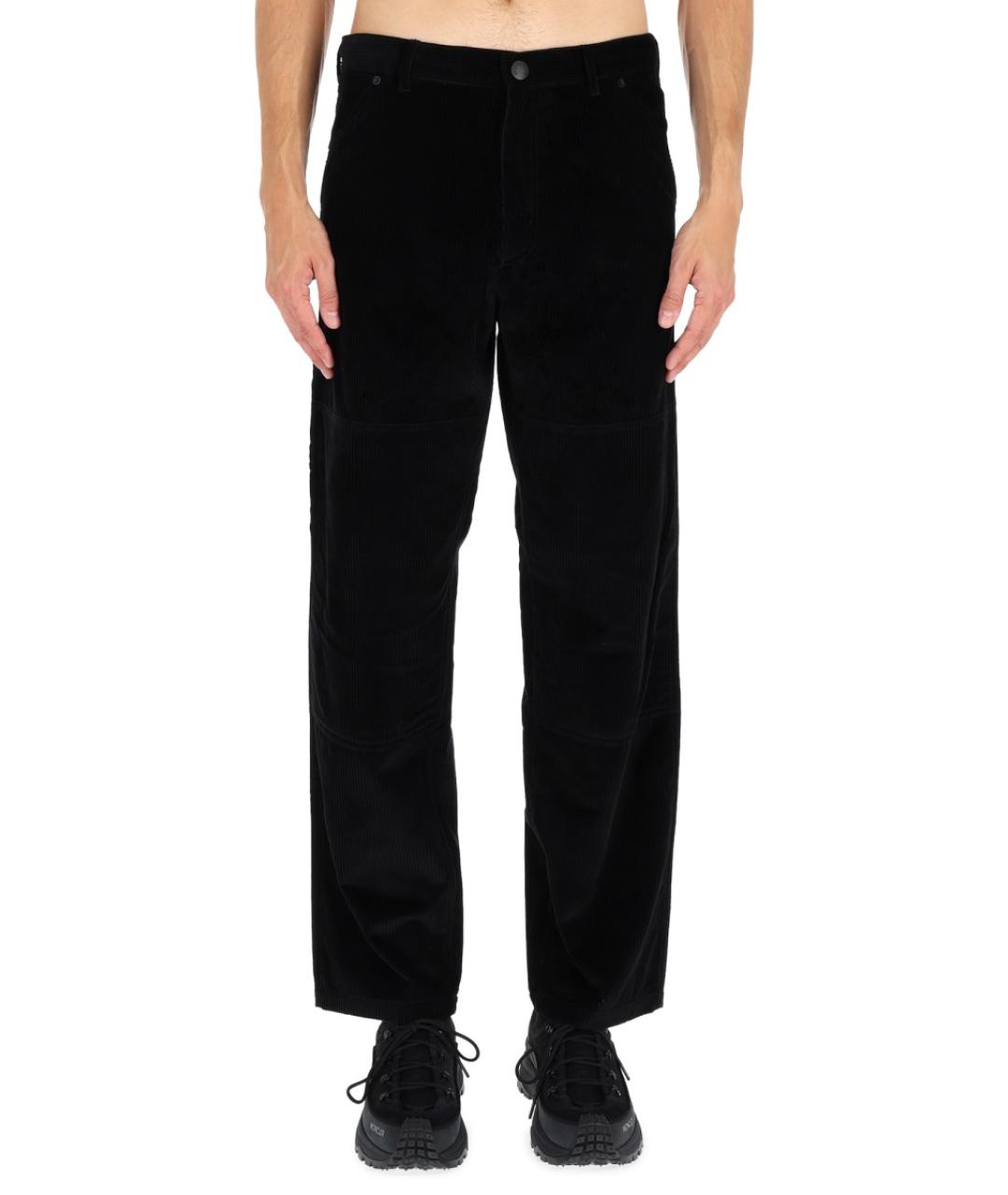 MONCLER Черные хлопковые повседневные брюки, фото 1