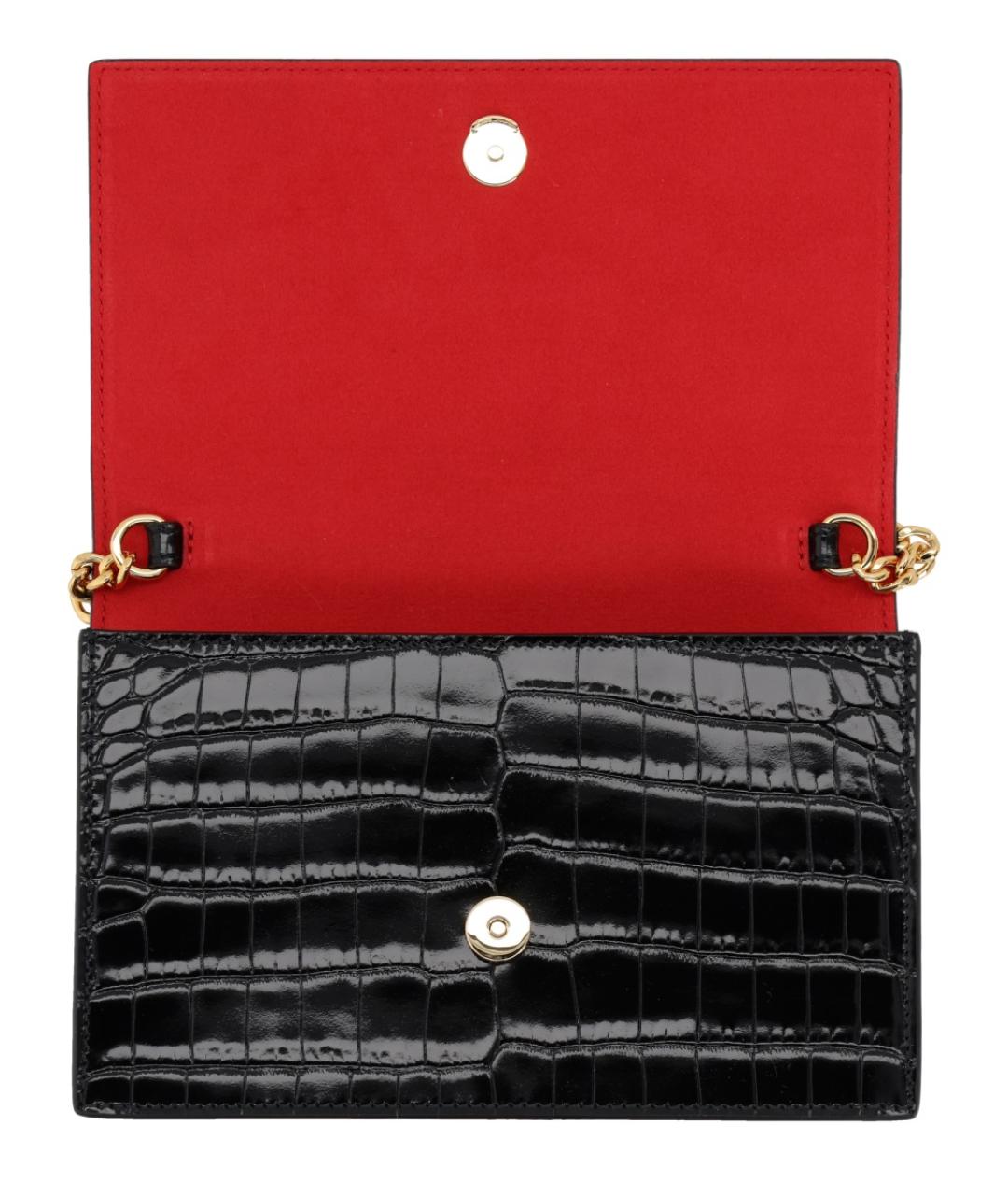 ALEXANDER MCQUEEN Черная кожаная сумка через плечо, фото 3