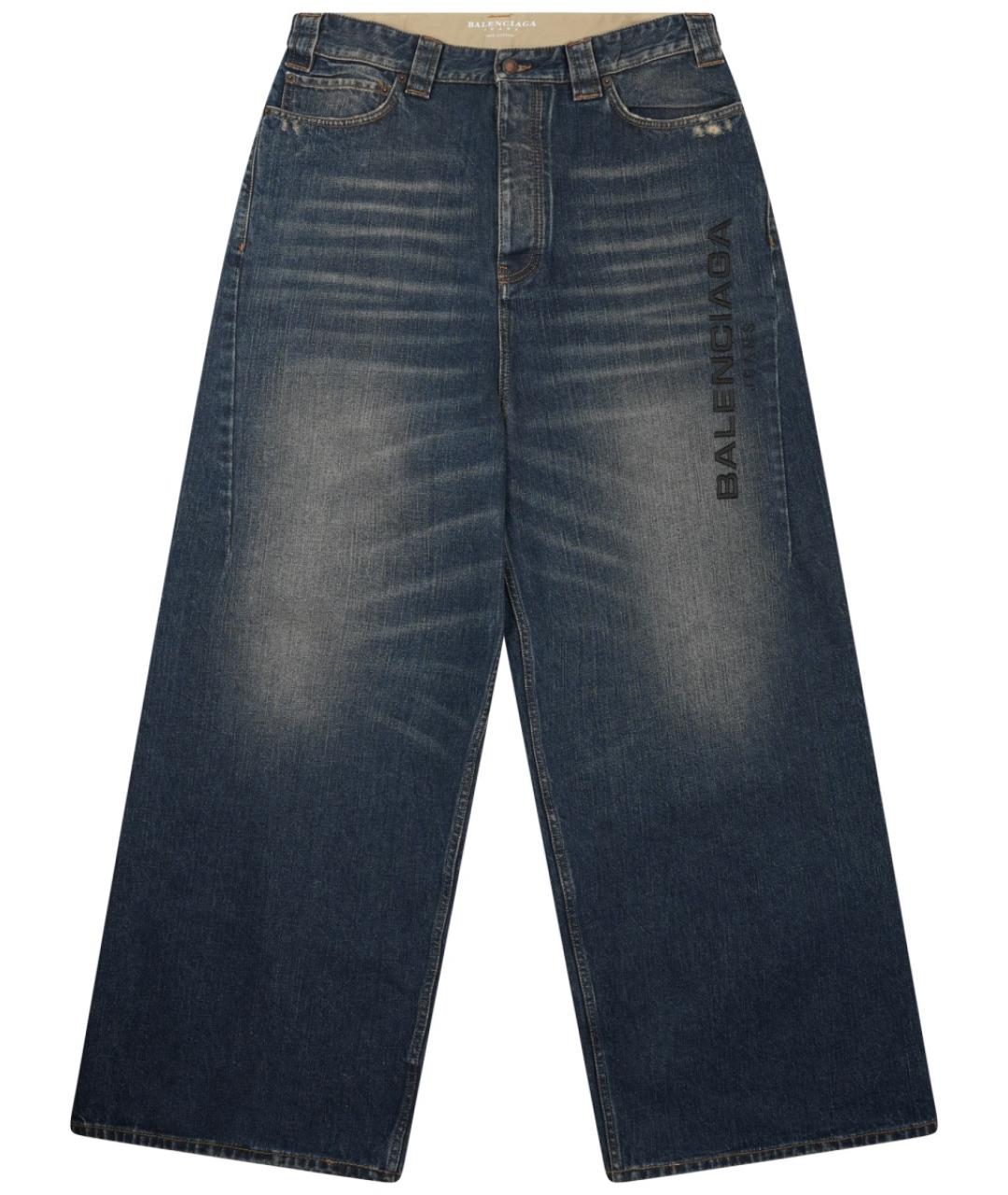 BALENCIAGA Синие хлопковые прямые джинсы, фото 1