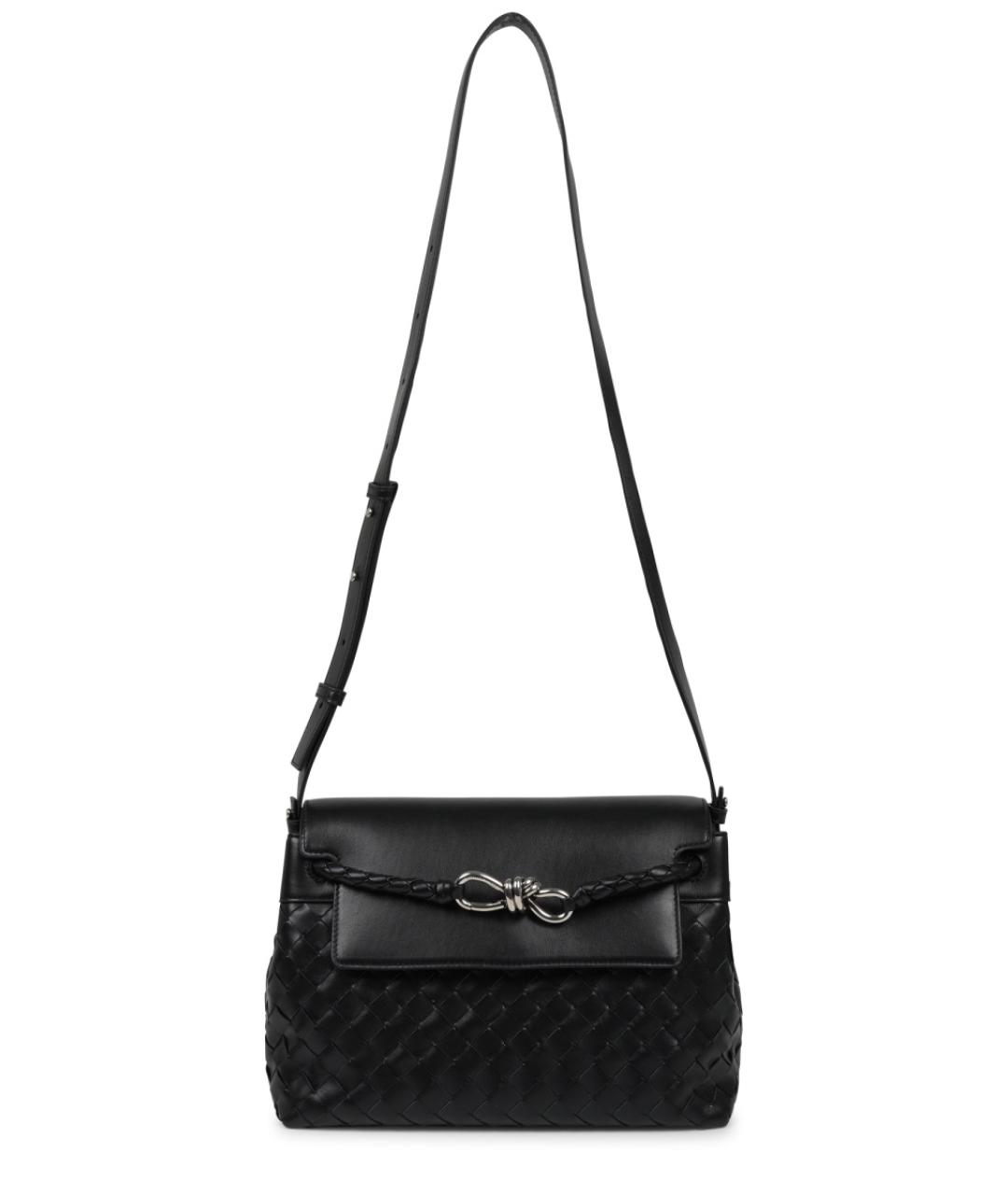 BOTTEGA VENETA Черная кожаная сумка на плечо, фото 1