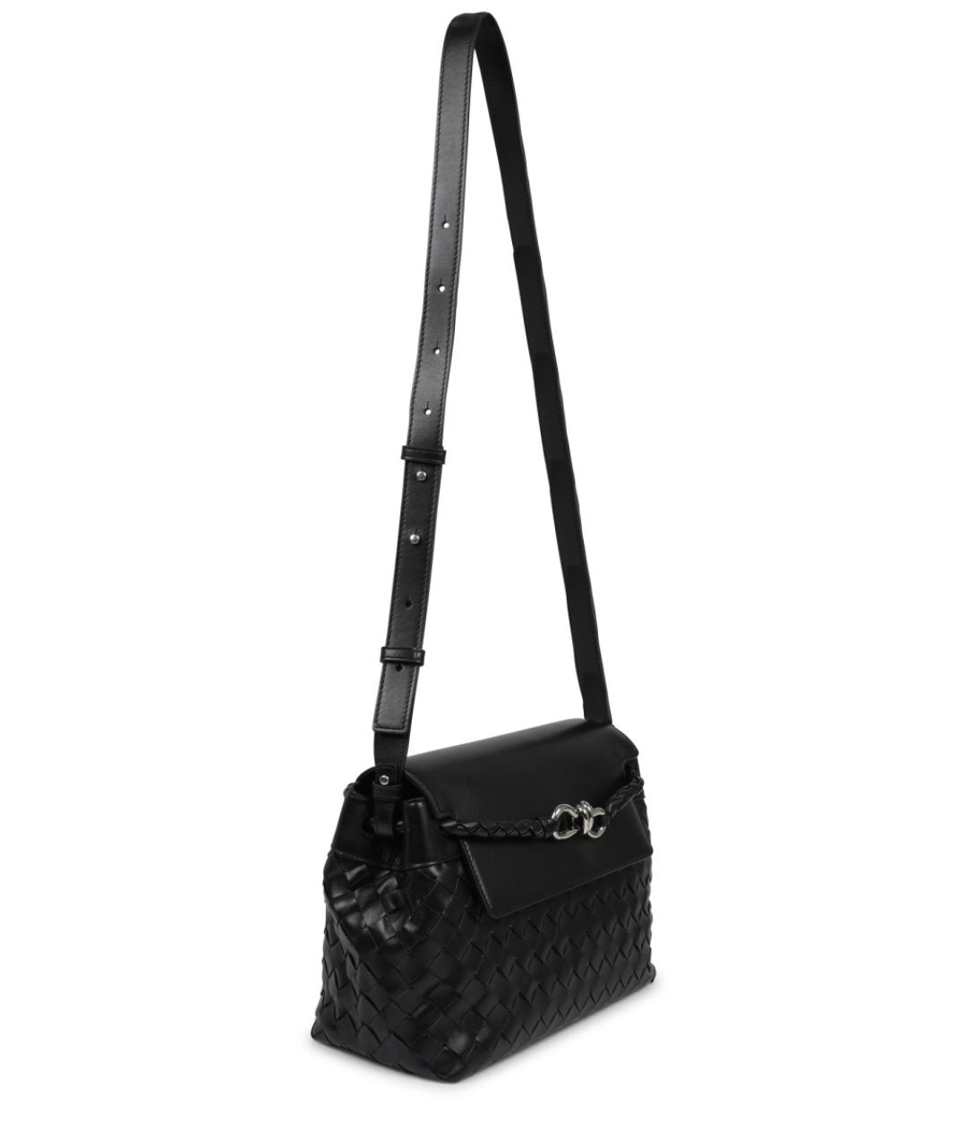 BOTTEGA VENETA Черная кожаная сумка на плечо, фото 2