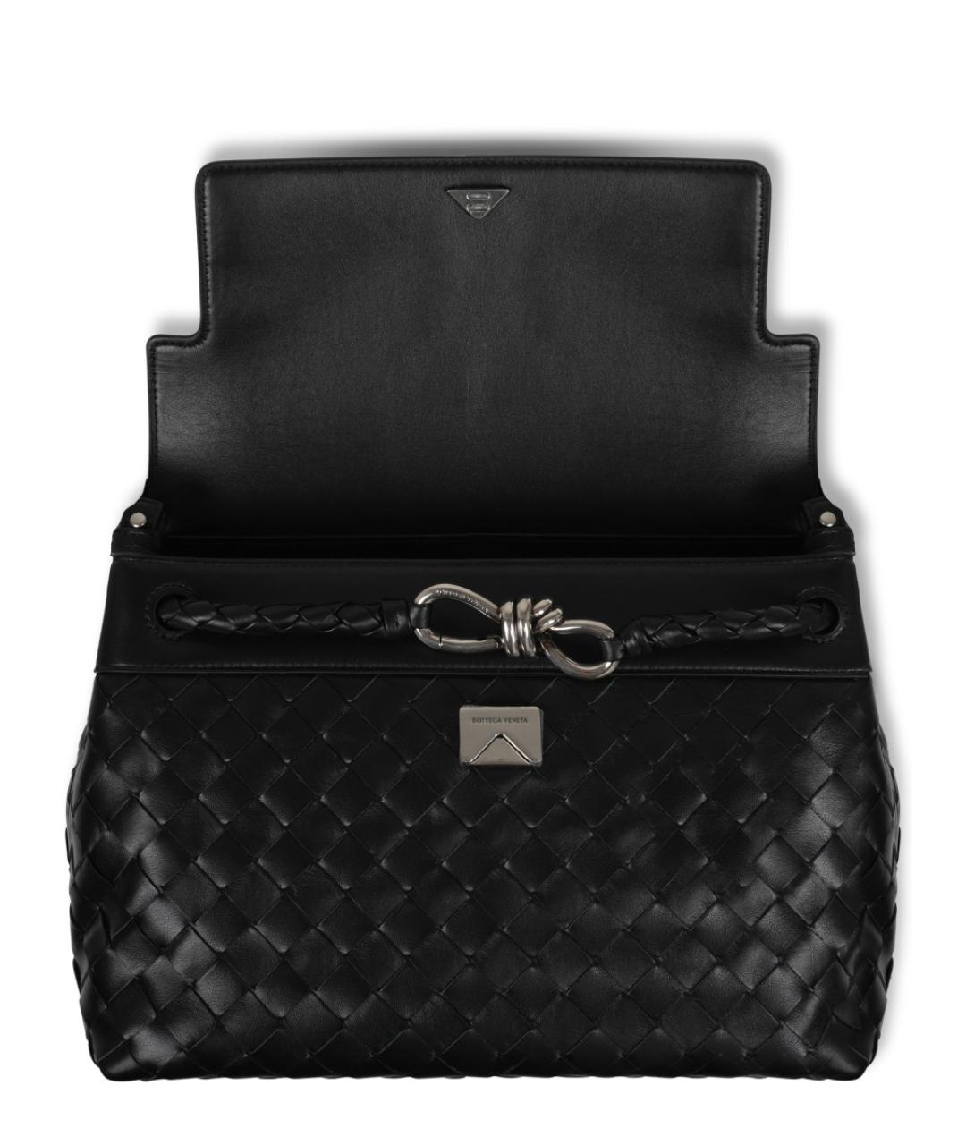 BOTTEGA VENETA Черная кожаная сумка на плечо, фото 4