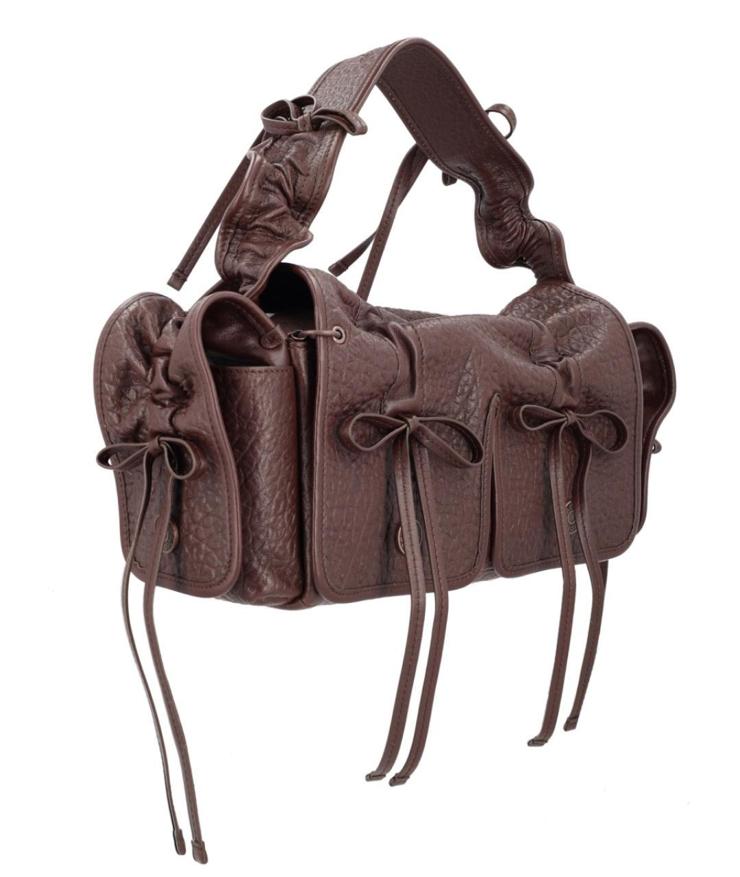 ACNE STUDIOS Коричневая кожаная сумка на плечо, фото 3