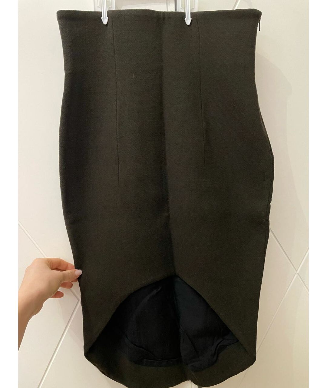 HAIDER ACKERMANN Коричневая шерстяная юбка миди, фото 5