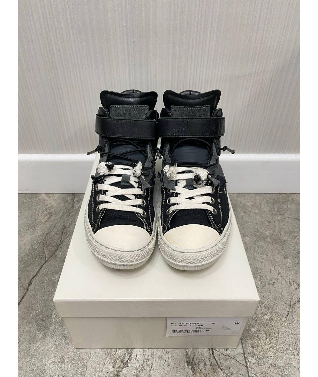 MAISON MARGIELA Черные низкие кроссовки / кеды, фото 4