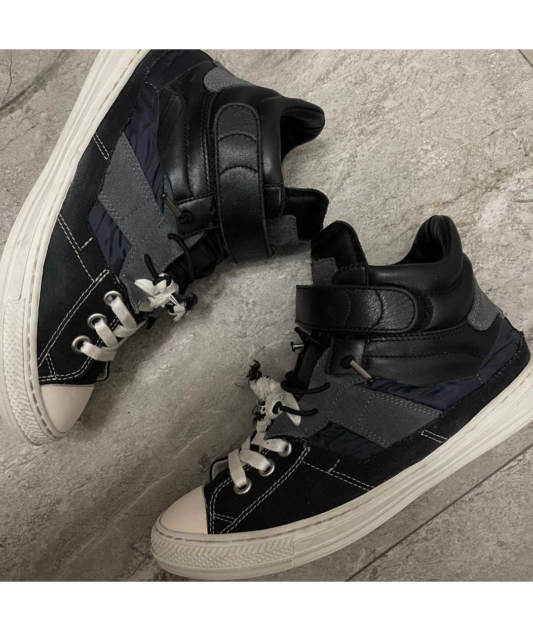 MAISON MARGIELA Черные низкие кроссовки / кеды, фото 3