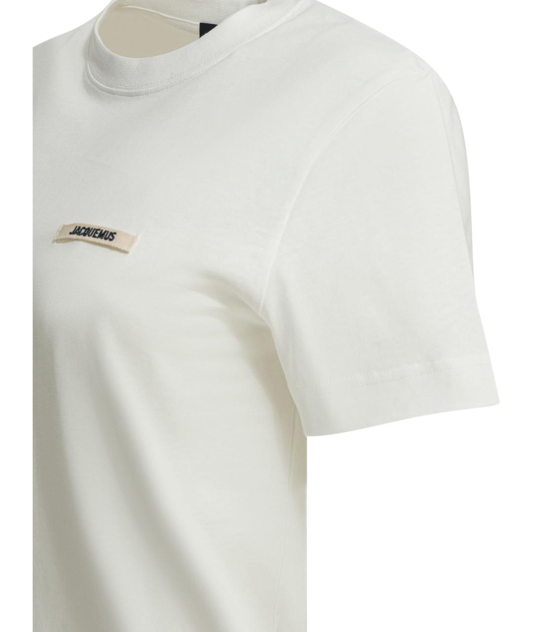JACQUEMUS Белая хлопковая футболка, фото 4