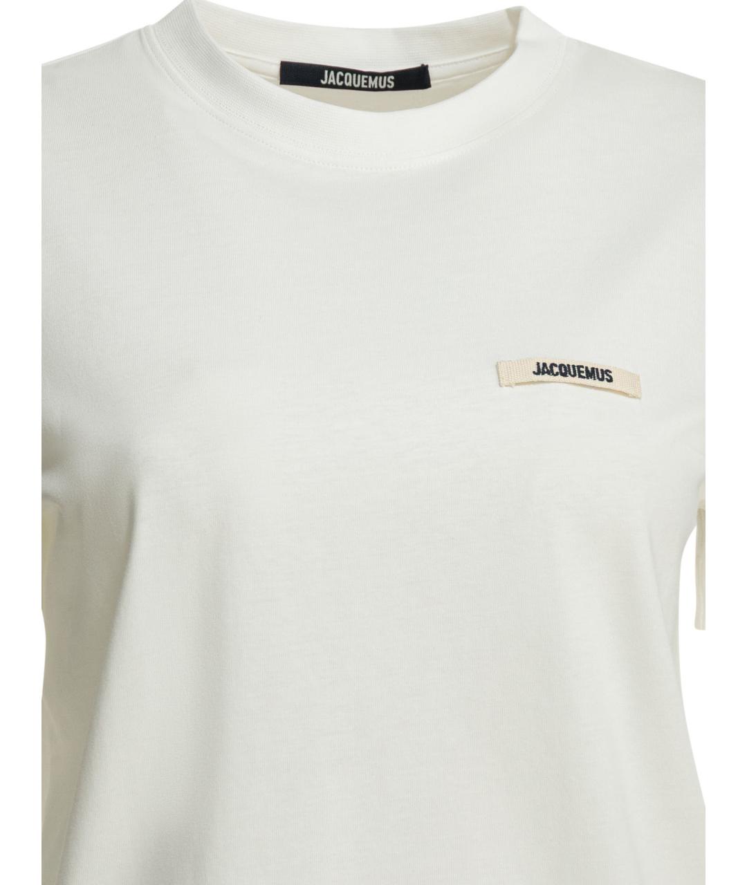 JACQUEMUS Белая хлопковая футболка, фото 3