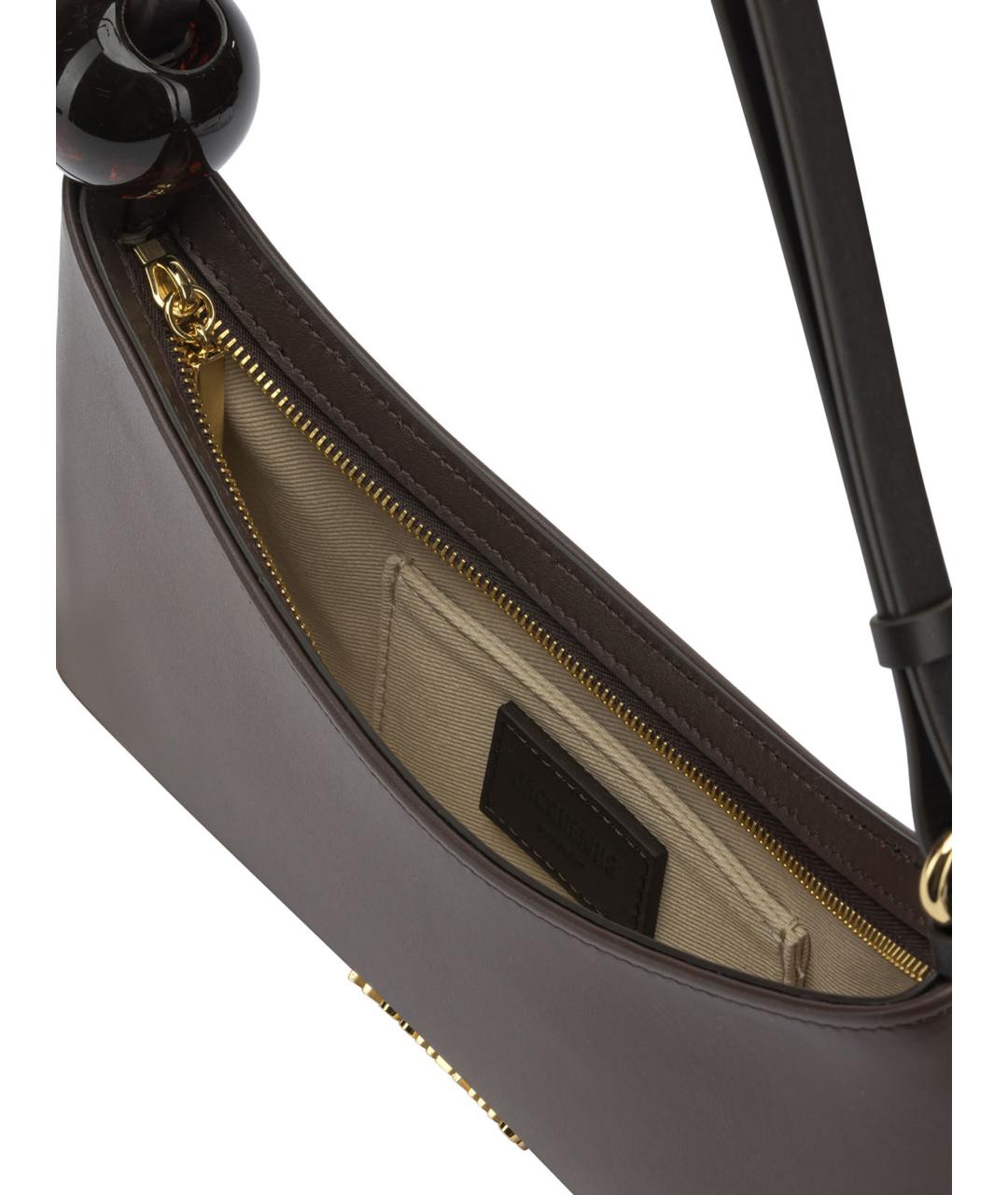 JACQUEMUS Коричневая кожаная сумка через плечо, фото 5