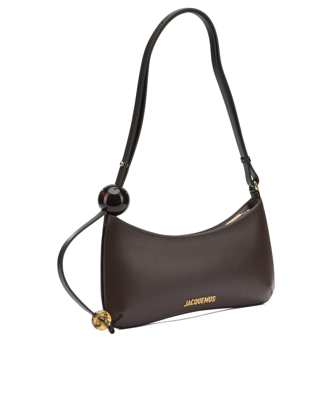 JACQUEMUS Коричневая кожаная сумка через плечо, фото 2