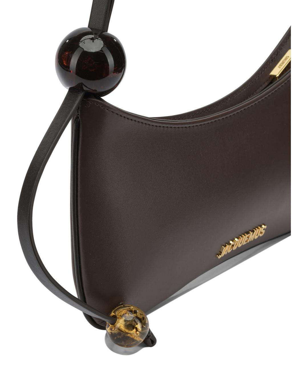 JACQUEMUS Коричневая кожаная сумка через плечо, фото 4